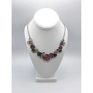 Vintage Multicolor Stone and Silver Tone Necklace